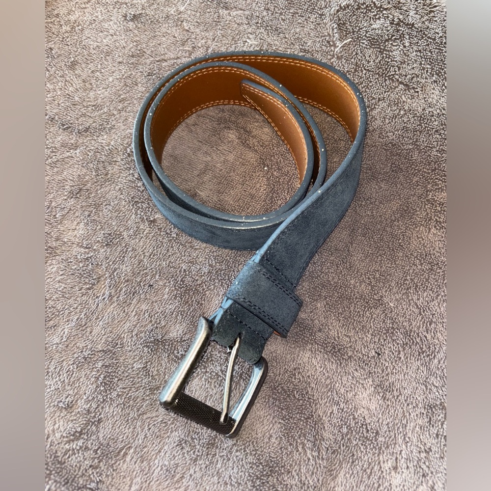 1901 blue/gray suede leather belt size 32
